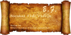 Bocskai Flórián névjegykártya